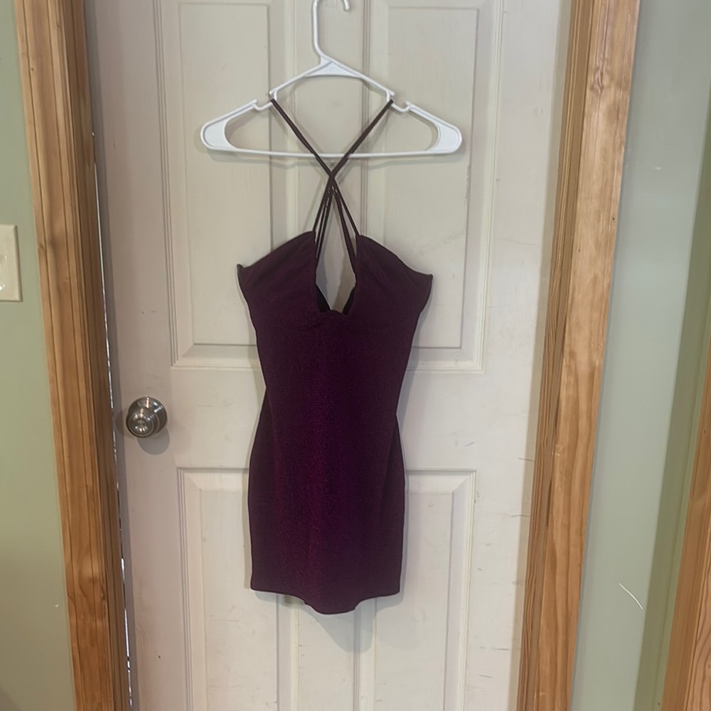 Lucy in the Sky Purple Metallic Mini Dress